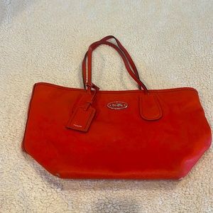Orange/Red Coach Tote bag
